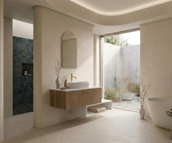 Pack MONTREUX + lavabo estriado + espejo alma 2