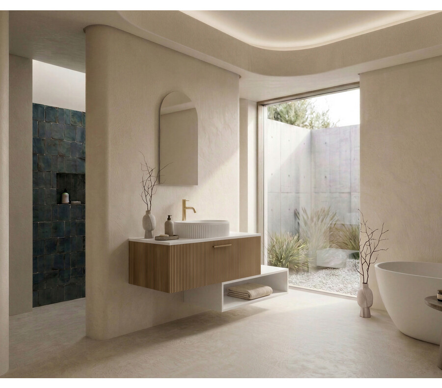 Pack MONTREUX + lavabo estriado + espejo alma