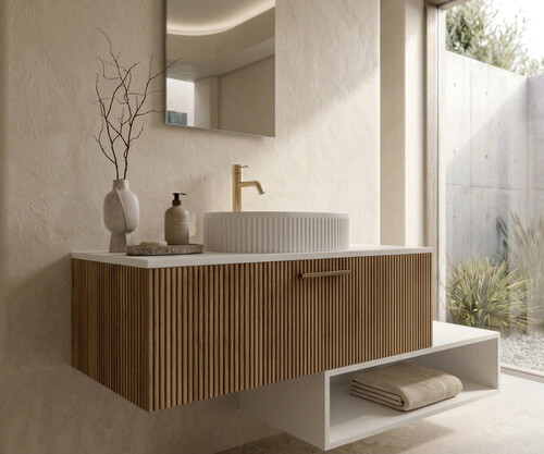 Pack MONTREUX + lavabo estriado + espejo alma