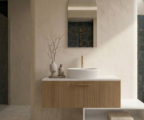 Pack MONTREUX + lavabo estriado + espejo alma