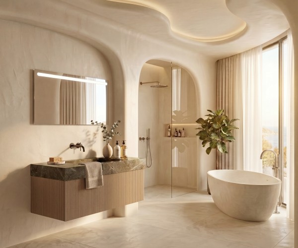 Pack NEOUVIELLE + lavabo Dekton + espejo LED 2