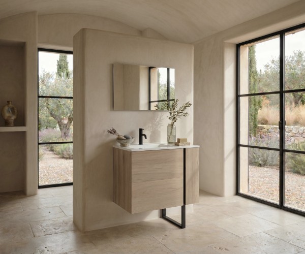 Pack ALEGHE PIED + lavabo + espejo liso
