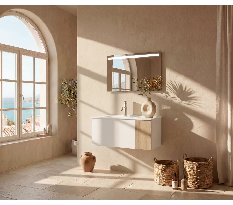 Pack YVOIRE + lavabo + espejo LED