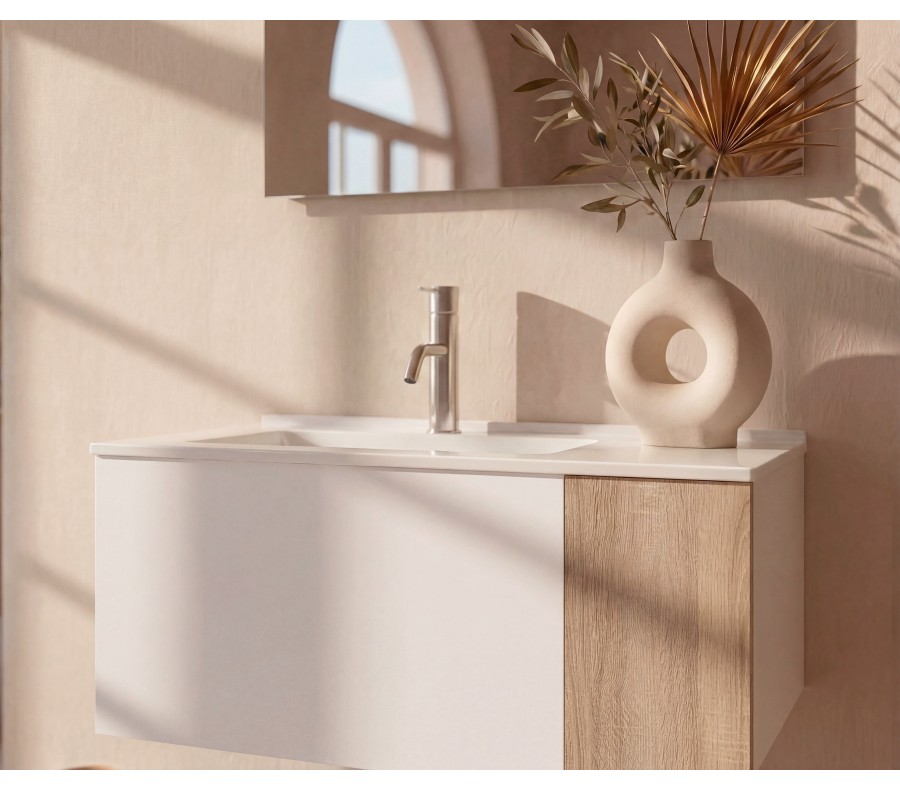 Pack YVOIRE + lavabo + espejo LED