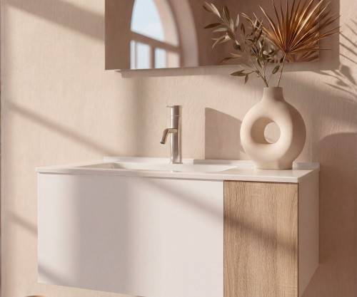 Pack YVOIRE + lavabo + espejo LED