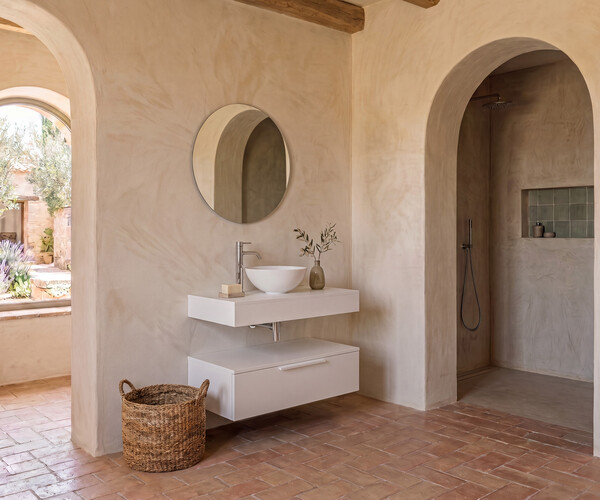 Pack CLERMONT + lavabo + espejo circular 2