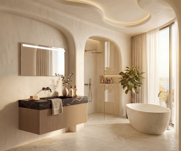 Pack NEOUVIELLE + lavabo Dekton + espejo LED