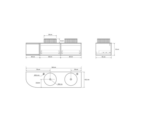 Pack CASSIS + encimera Dekton + lavabo estriado