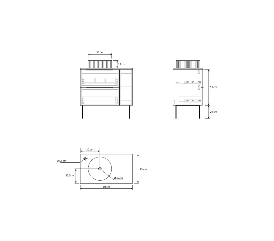 Pack NANTERRE + lavabo estriado
