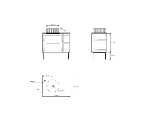 Pack NANTERRE + lavabo estriado