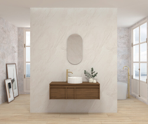 Pack LUBÉRON  + lavabo + espejo circular
