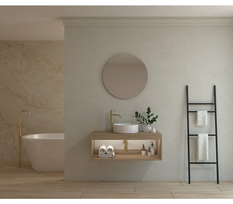 Pack ISÈRE + lavabo + espejo circular