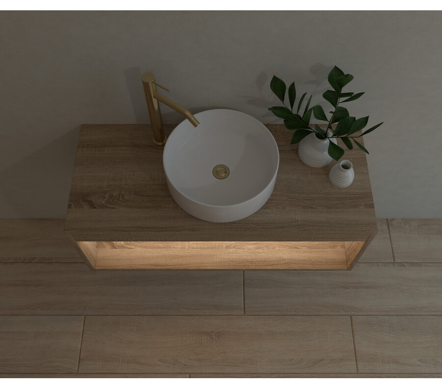 Pack ISÈRE + lavabo + espejo circular