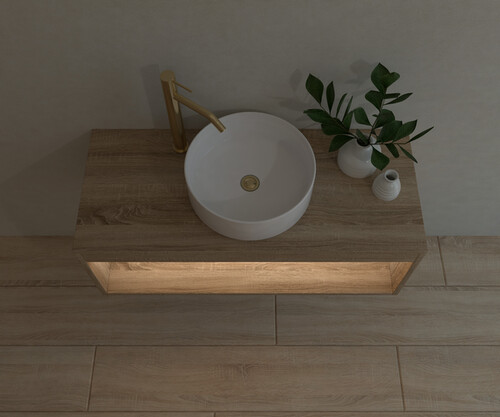 Pack ISÈRE + lavabo + espejo circular