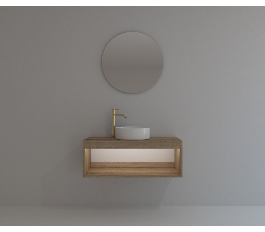 Pack ISÈRE + lavabo + espejo circular