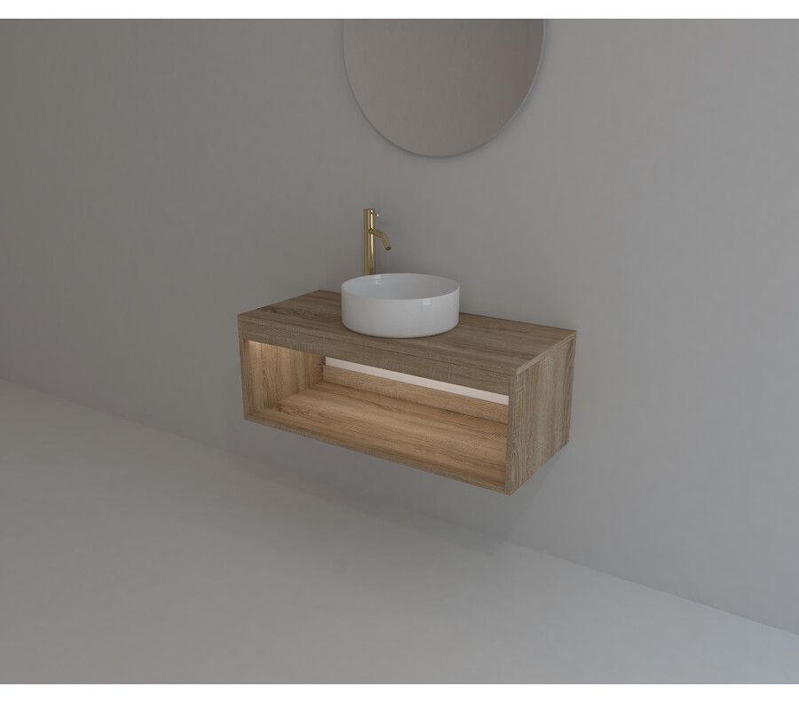 Pack ISÈRE + lavabo + espejo circular