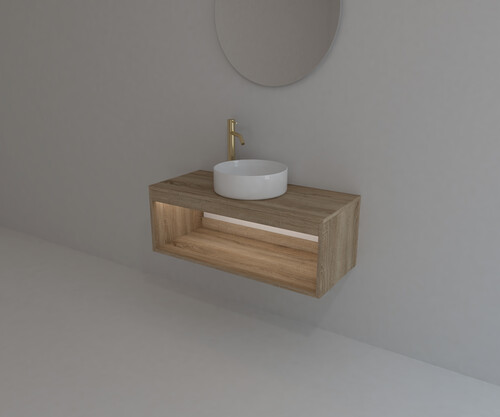 Pack ISÈRE + lavabo + espejo circular