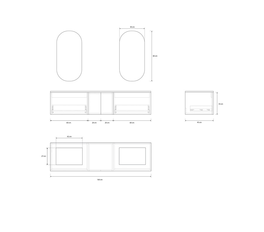Pack AIGLE + lavabo Dekton + espejo cápsula