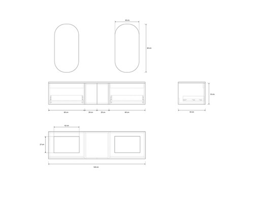 Pack AIGLE + lavabo Dekton + espejo cápsula