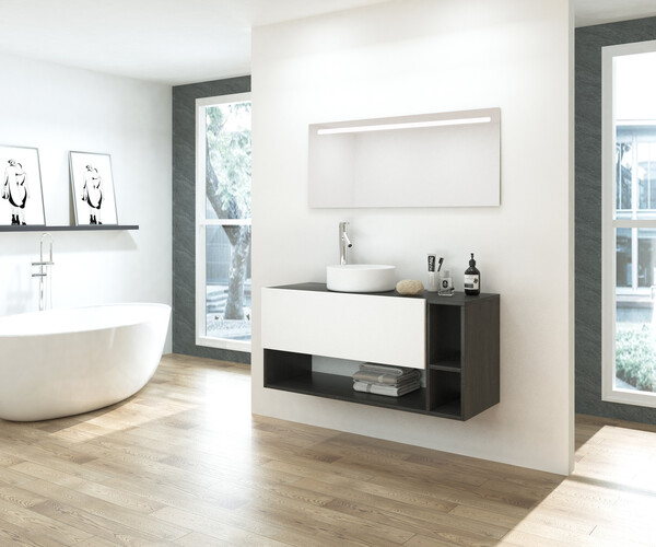 Pack ALPES + lavabo + espejo LED 2
