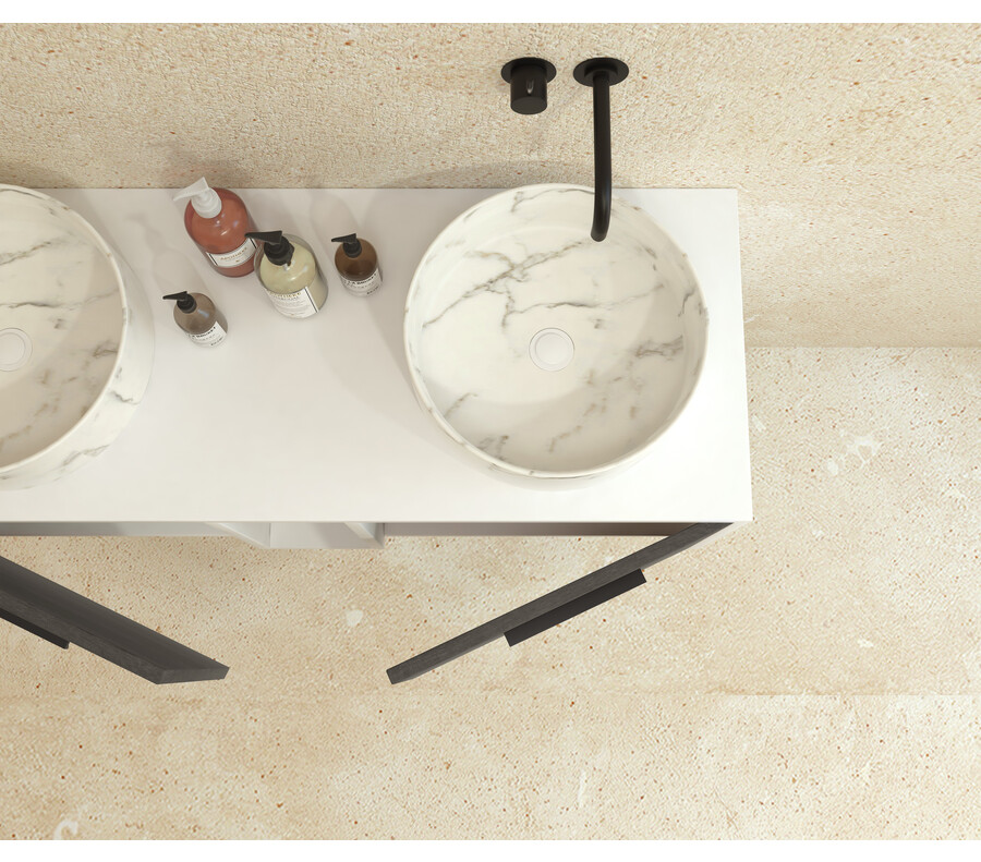 Pack ARNEL + lavabo calacatta + espejo semi-cápsula