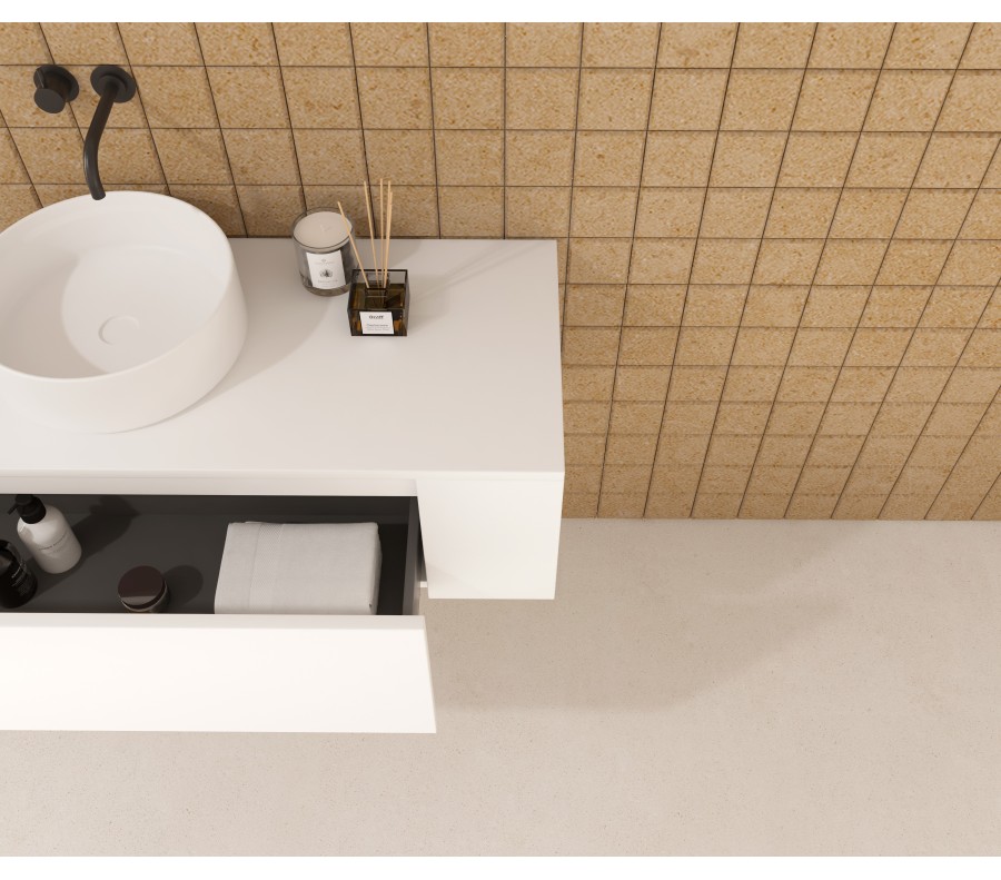 Pack BASTIT 120 cm + lavabo + espejo circular