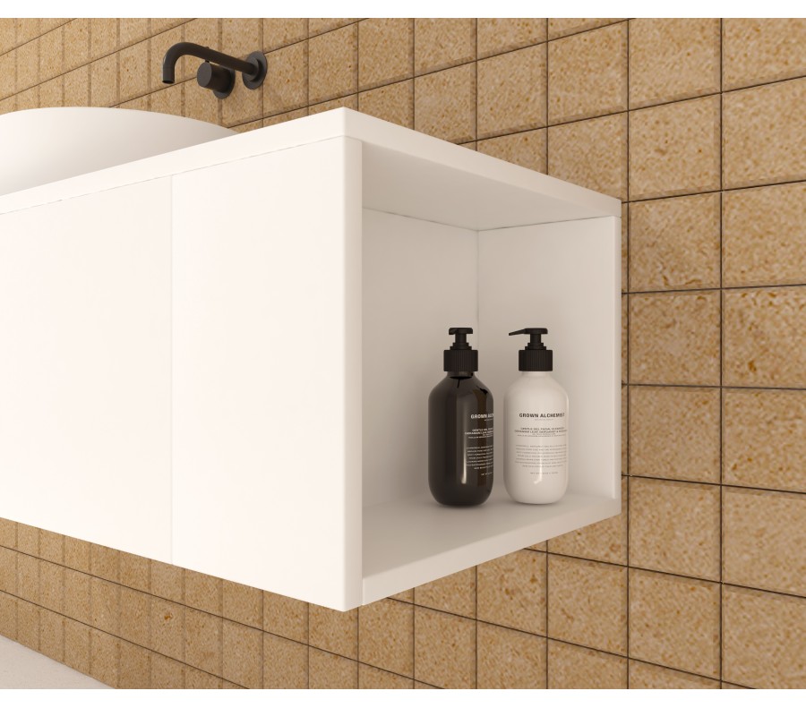 Pack BASTIT 120 cm + lavabo + espejo circular