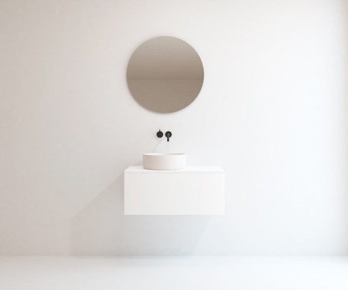 Pack BASTIT 120 cm + lavabo + espejo circular