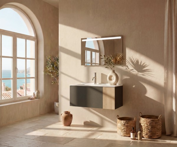 Pack YVOIRE + lavabo + espejo LED