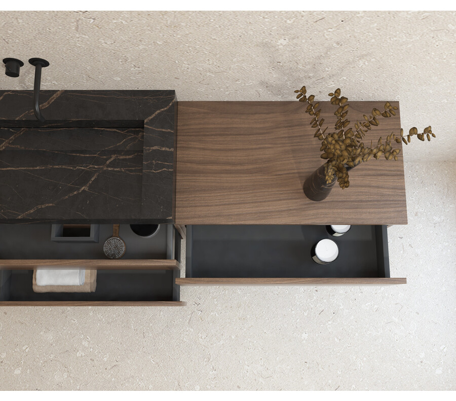 Pack BELCASTEL + lavabo Dekton + espejo circular
