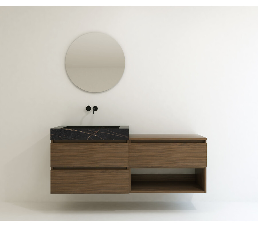 Pack BELCASTEL + lavabo Dekton + espejo circular