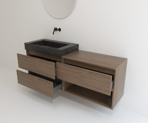 Pack BELCASTEL + lavabo Dekton + espejo circular