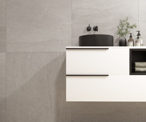 Pack BIGORRE + lavabo negro + espejo circular