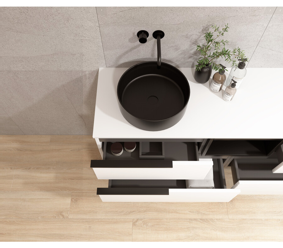 Pack BIGORRE + lavabo negro + espejo circular
