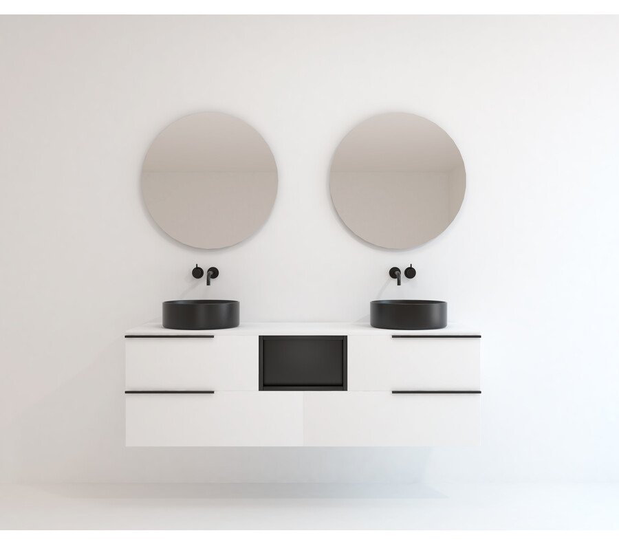 Pack BIGORRE + lavabo negro + espejo circular