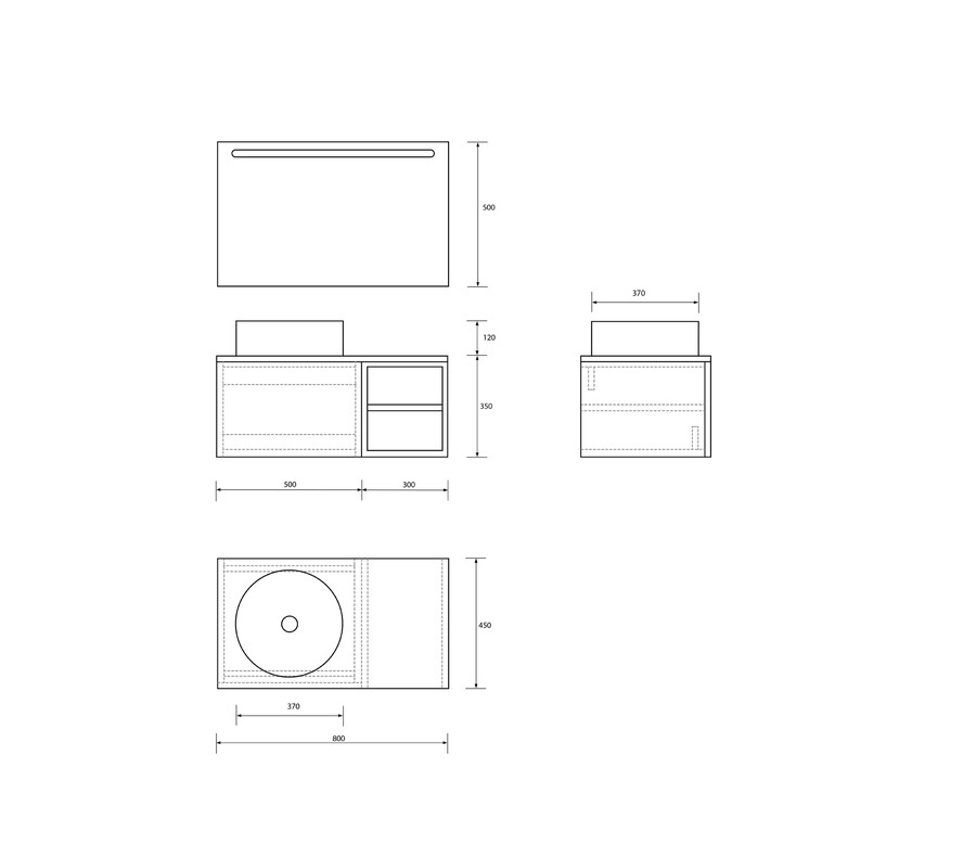 Pack CANIGOU + lavabo + espejo LED
