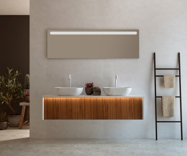 Pack CARCASSONNE blanco + lavabo + espejo LED 2