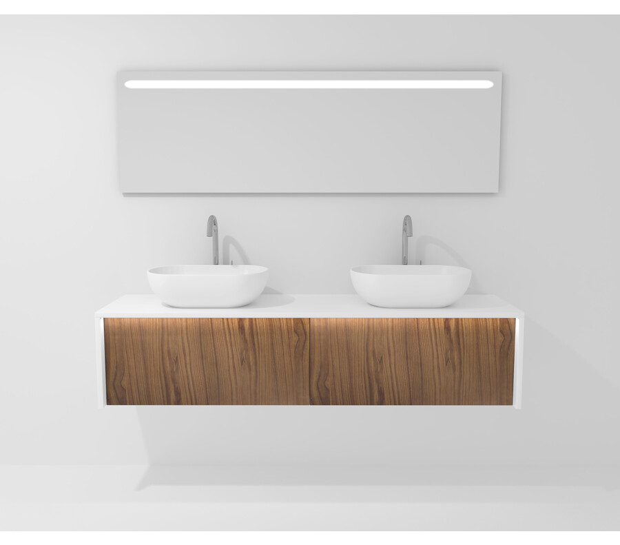 Pack CARCASSONNE blanco + lavabo + espejo LED