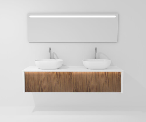 Pack CARCASSONNE blanco + lavabo + espejo LED
