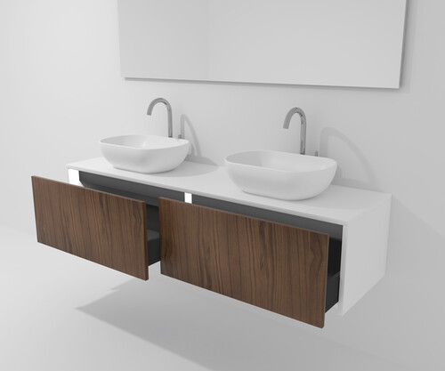 Pack CARCASSONNE blanco + lavabo + espejo LED