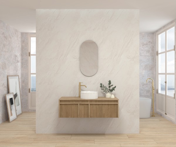 Pack LUBÉRON  + lavabo + espejo circular