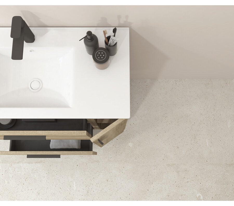 Pack COMMELLES + lavabo + espejo redondo