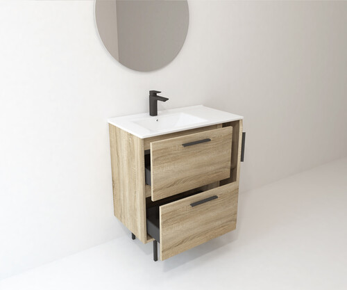 Pack COMMELLES + lavabo + espejo redondo