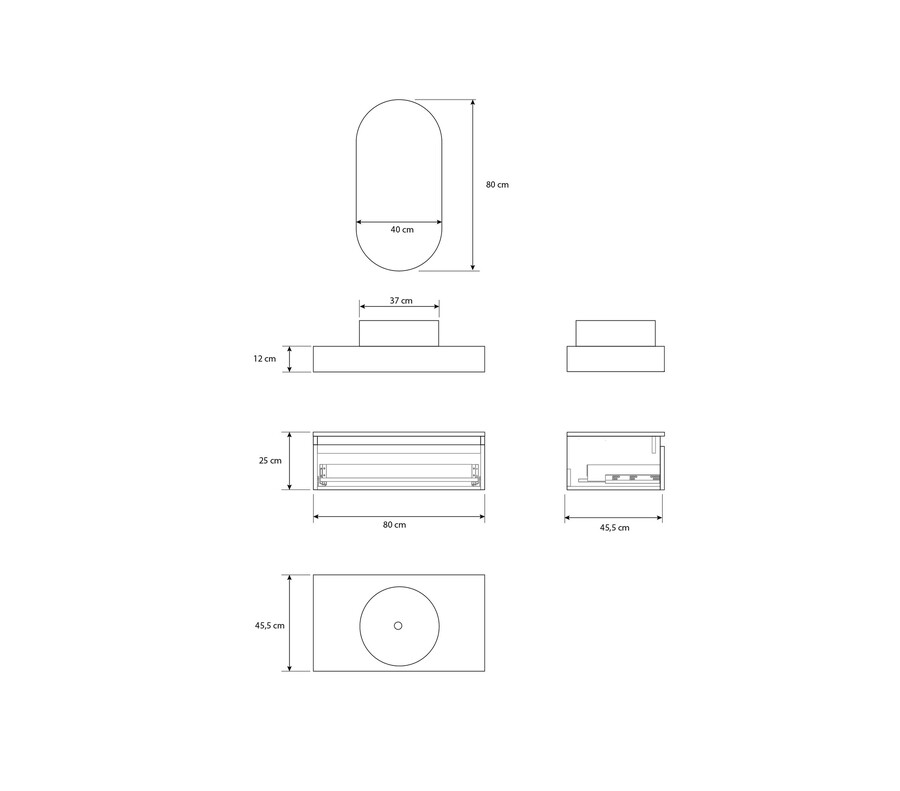 Pack DOMME + encimera Dekton + lavabo + espejo cápsula