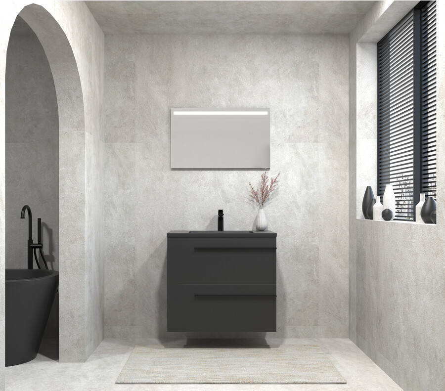Pack DURANCE 2 cajones + lavabo + espejo LED