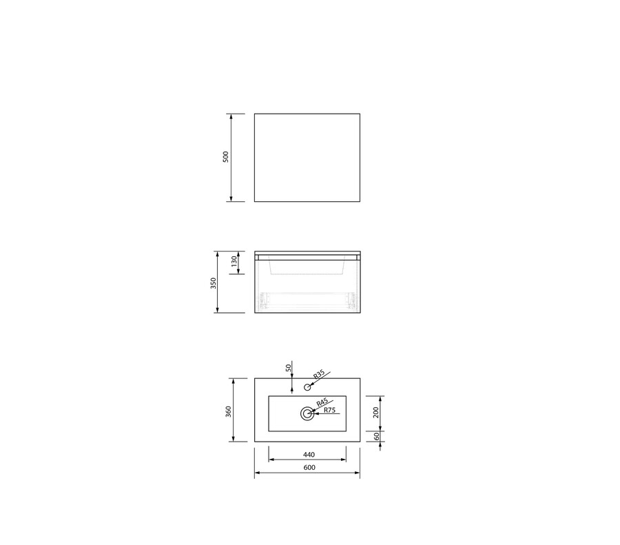 Pack FIN + lavabo profundidad reducida + espejo LED