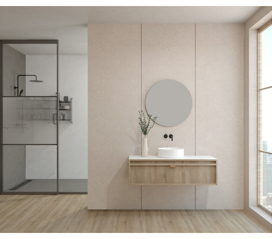 Pack GENEVA + encimera Dekton + lavabo + espejo circular
