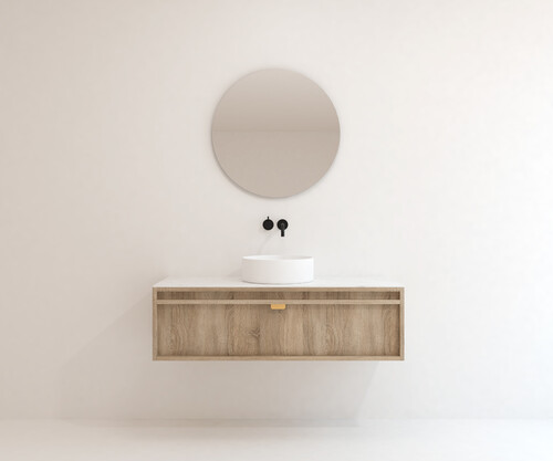 Pack GENEVA + encimera Dekton + lavabo + espejo circular