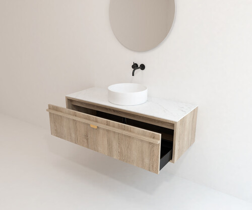 Pack GENEVA + encimera Dekton + lavabo + espejo circular