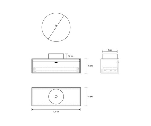 Pack GENEVA + encimera Dekton + lavabo + espejo circular